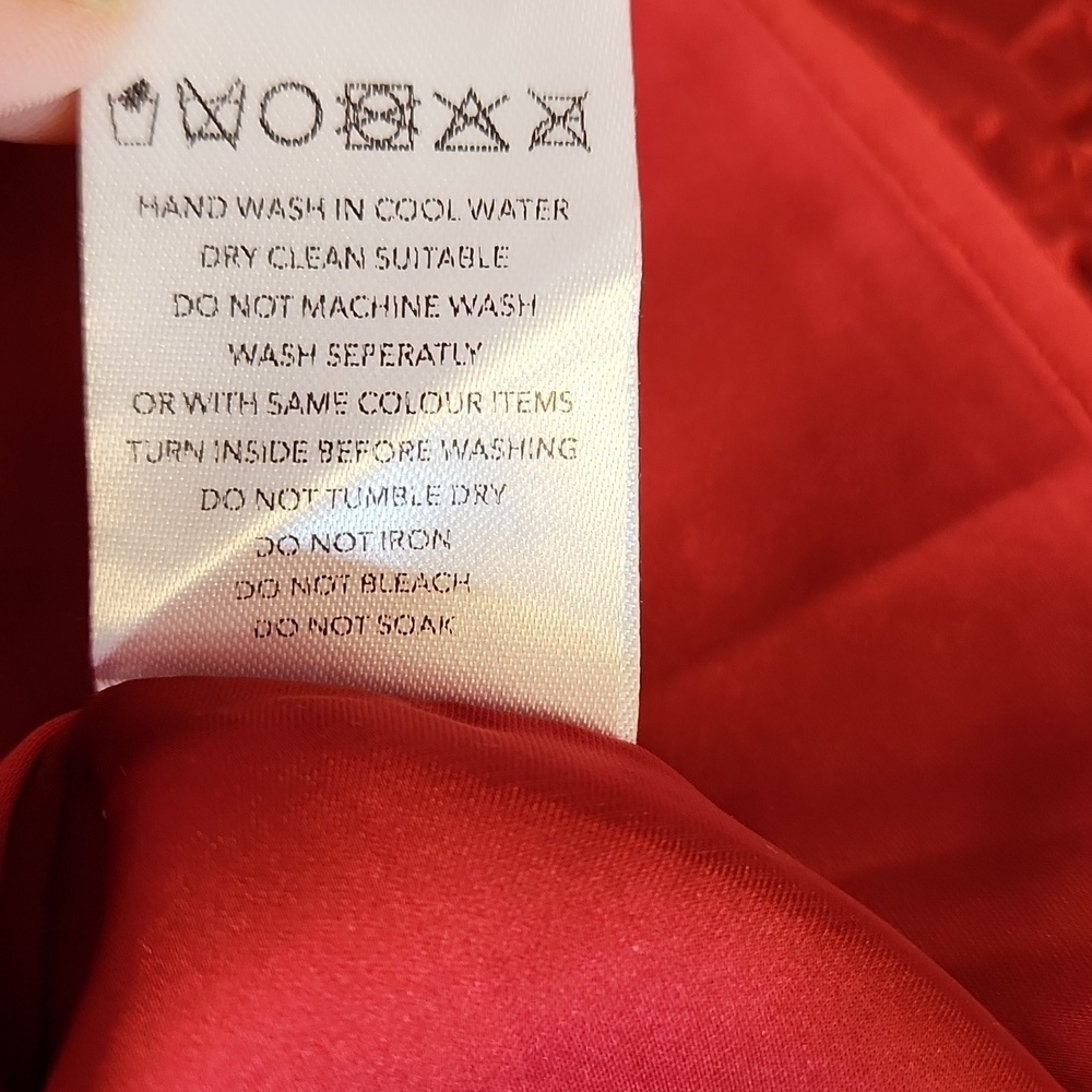 NWT THIRD FORM x FP Red Crinkle Satin Running Water One Shoulder Mini Dress, US4 - Picture 9 of 12